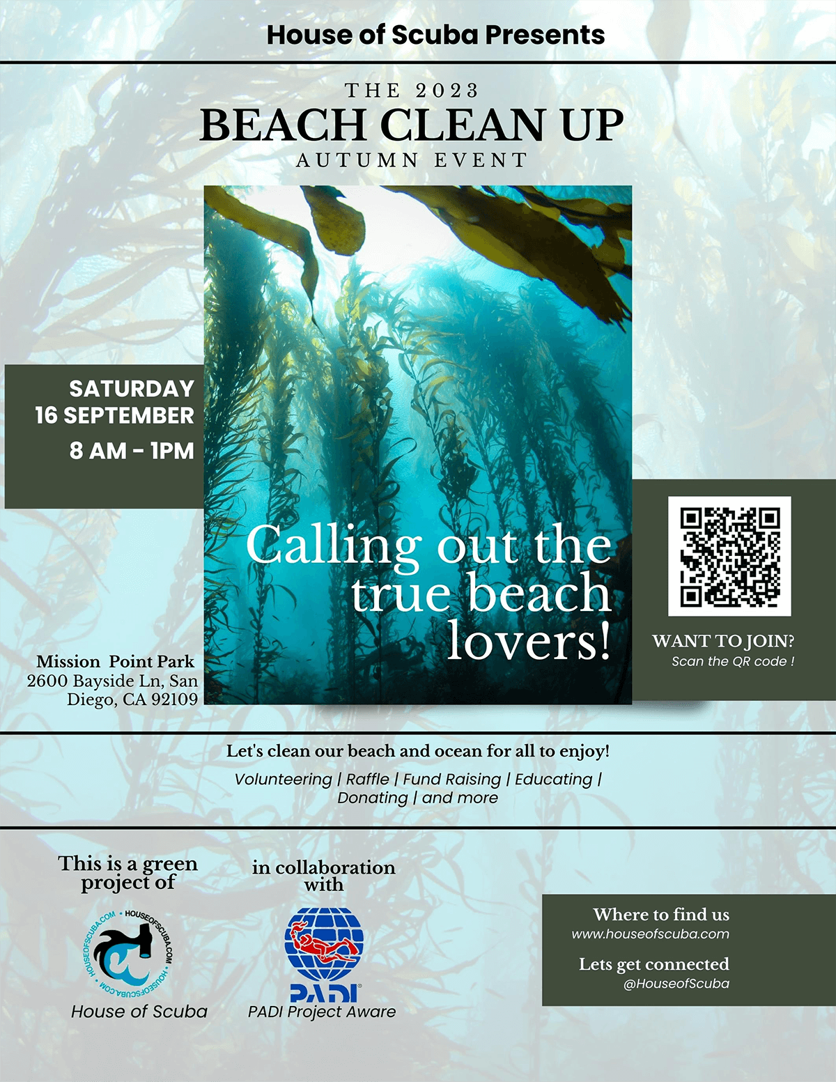 House of Scuba San Diego Beach Cleanup